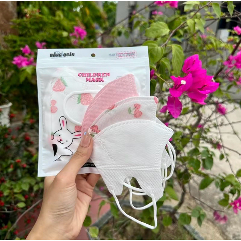 Thùng 100 chiếc khẩu trang trẻ em 5D Tuấn Minh 4-10 tuổi đạt chuẩn kháng khuẩn chống bụi an toàn cho bé