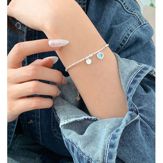 Lắc Tay Bạc 925 Vòng Tay Bạc PJN Trái Tim Đá Blue Moon Phong Cách Phối Đồ Đi Học Đi Chơi Dành Cho Nữ VT14