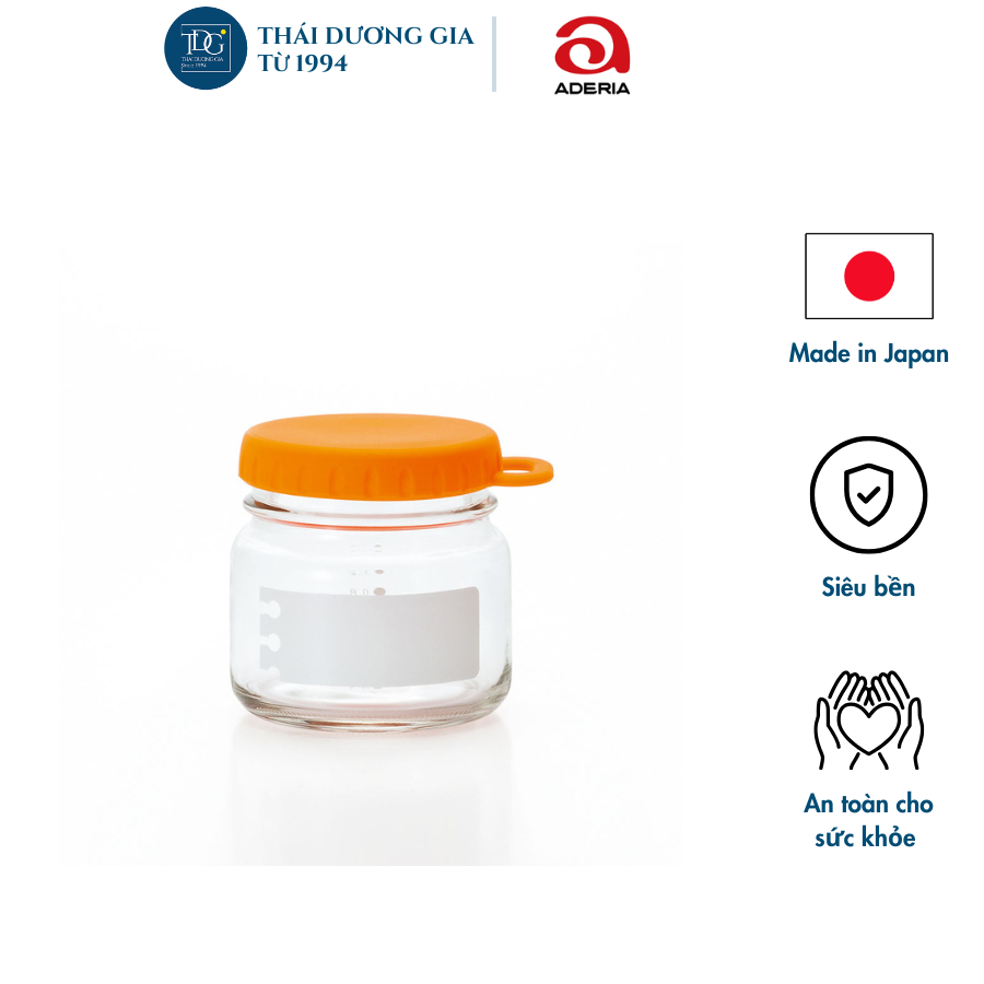 Lọũ thủy tinh eCap 200ml nắp silicon dễ mở cao cấp Nhật Bản Aderia 1652 | Thái Dương Gia