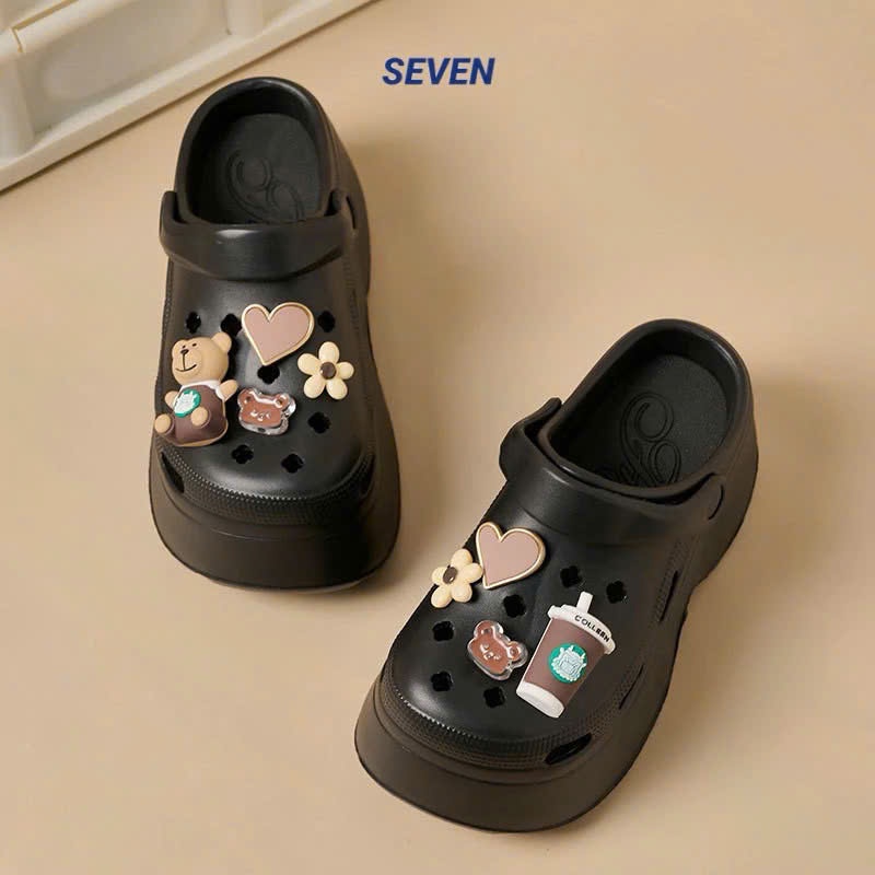 Sục Cross đế cao, Dép sandal nữ đế cao 7cm đính stick dễ thương có lỗ thoáng khí | BigBuy360 - bigbuy360.vn