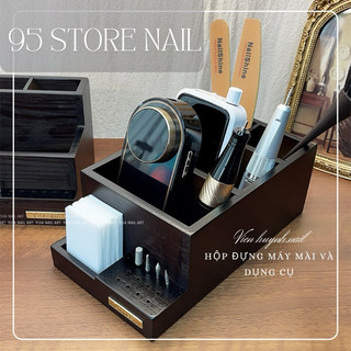 Kệ gỗ đựng máy mài - đựng dụng cụ nail , dùng cắm cọ nhíp dũa và phụ kiện