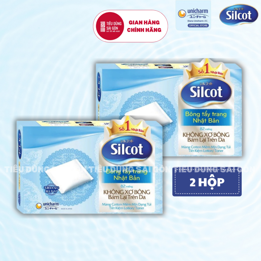 Bộ 02 Hộp Bông Tẩy Trang (bông trang điểm) Silcot 82miếng/hộp | Shopee ...