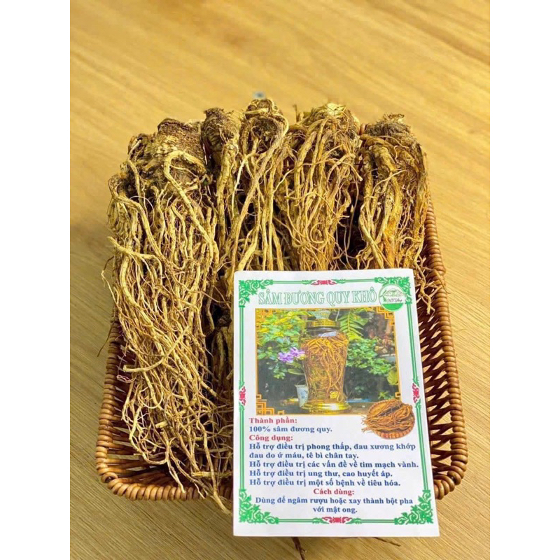 Sâm đương quy khô(Sâm quy sấy khô nguyên củ to ,thơm phức)nấu canh ,hãm trà,ngâm tửu cực chất