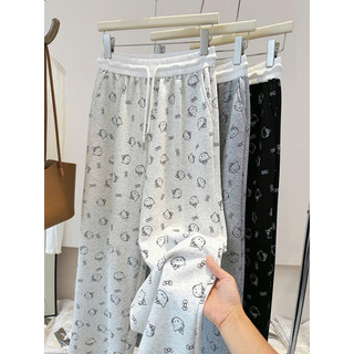 Quần xuông in full kitty phối cạp trắng chất liệu da cá dày đẹp