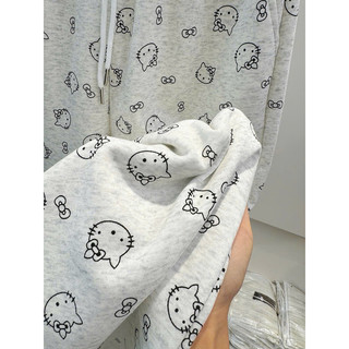 Quần xuông in full kitty phối cạp trắng chất liệu da cá dày đẹp