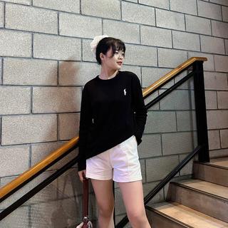Áo dài tay 3 màu form rộng, họa tiết thêu ngựa bassic, chất vải cotton co giãn dày dặn, áo thun dài tay nữ