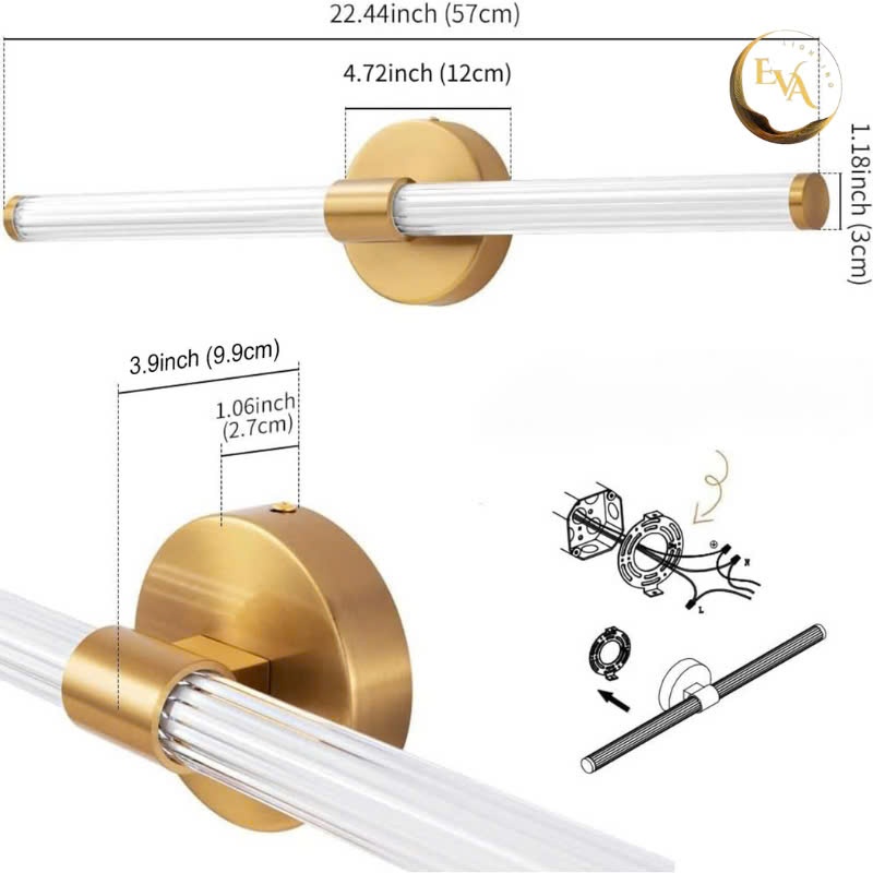 Đèn gắn tường EVA AP1122 trang trí phòng khách, phòng ngủ, phòng làm việc, ánh sáng 3 màu bảo hành 12 tháng