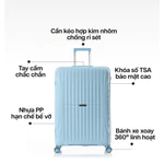 [💥ĐỘC QUYỀN] Vali Kéo MIAvn Larita JUDEN - Size 20/24/28, Nhựa PP Siêu Bền, Hạn Chế Va Đập, Khoá TSA, Bảo Hành Trọn Đời — ảnh 4