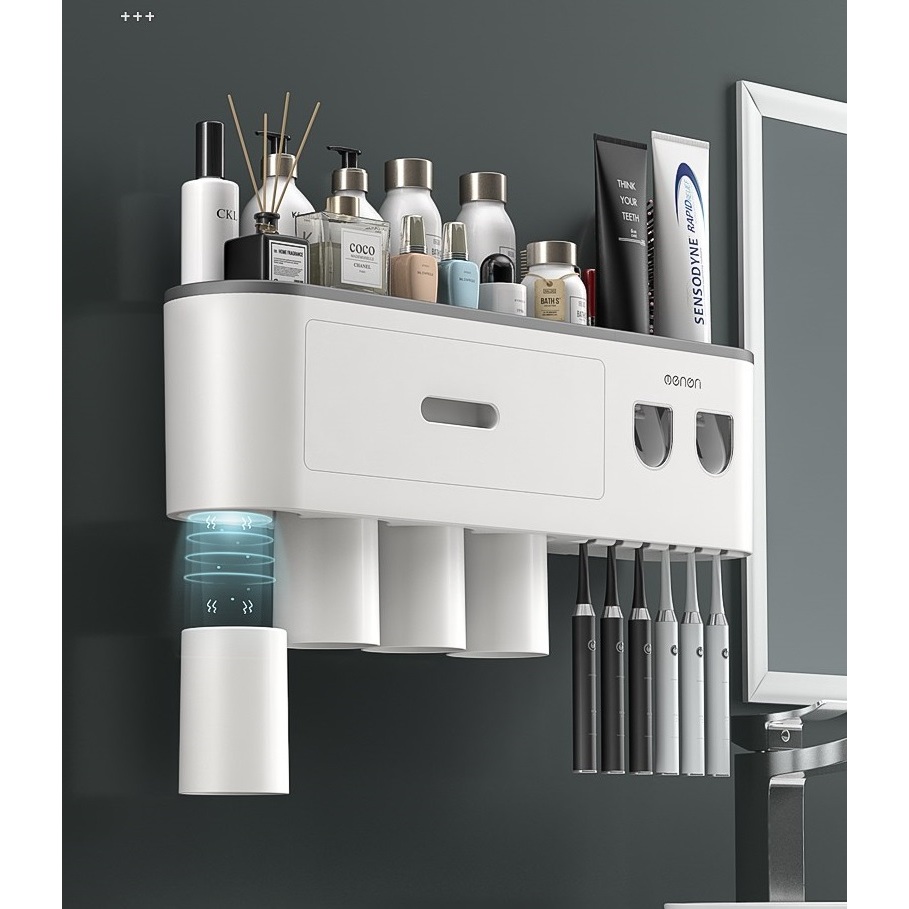 Ảnh Bộ 2 Nhả Kem Đánh Răng Tự Động OENON nhựa ABS - Kèm Cốc Và Miếng Dán Tường 3