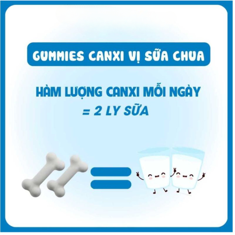 Gummies Canxi Neo Kids Kẹo canxi cho bé vị sữa chua bổ sung Canxi, D3, Vitamin K2 MK7 hộp 60 viên nhai