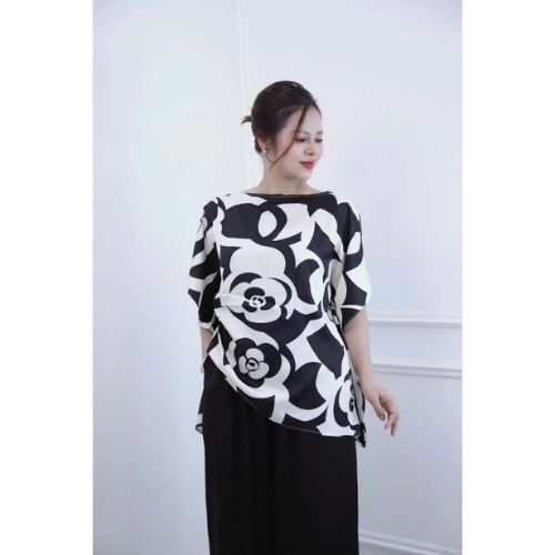 ( Hàng Cao Cấp ) Set Đồ bộ trung niên cách điệu, đồ bộ cho mẹ, áo kiểu, quần ống rộng, chất lụa nhập cao cấp Nữ ( MS36 )