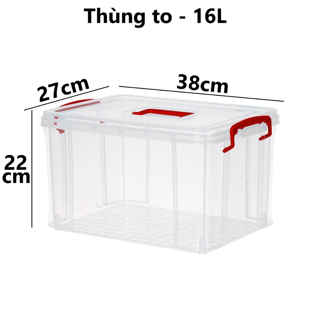 Thùng chữ nhật trong nhựa VIỆT NHẬT 8L, 16L - Khóa gài, quai xách, Thực phẩm, gạo, đồ chơi bé 6576/7 | BigBuy360 - bigbuy360.vn
