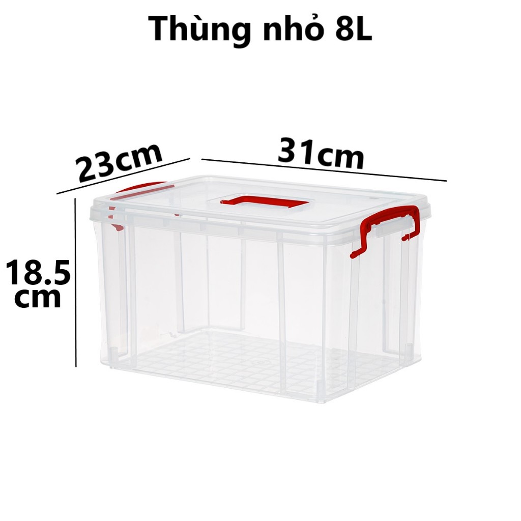 Thùng chữ nhật trong nhựa VIỆT NHẬT 8L, 16L - Khóa gài, quai xách, Thực phẩm, gạo, đồ chơi bé 6576/7 | BigBuy360 - bigbuy360.vn