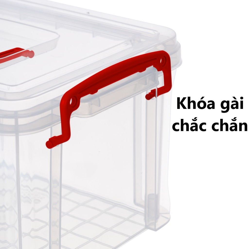Thùng chữ nhật trong nhựa VIỆT NHẬT 8L, 16L - Khóa gài, quai xách, Thực phẩm, gạo, đồ chơi bé 6576/7 | BigBuy360 - bigbuy360.vn
