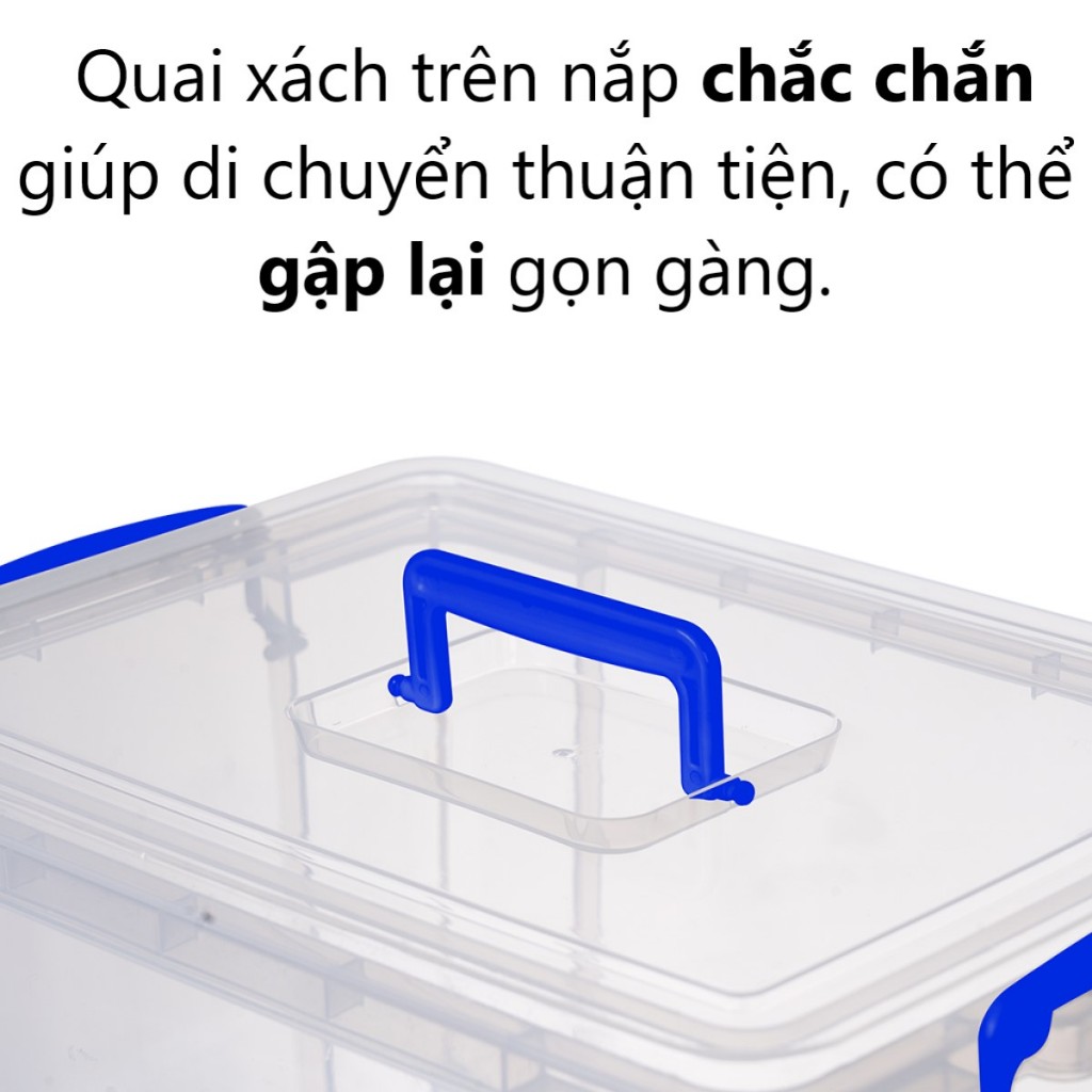 Thùng chữ nhật trong nhựa VIỆT NHẬT 8L, 16L - Khóa gài, quai xách, Thực phẩm, gạo, đồ chơi bé 6576/7 | BigBuy360 - bigbuy360.vn