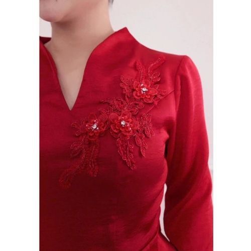 (HÀNG CAO CẤP) Đồ Bộ trung niên  cho mẹ, chất lụa mỹ cao cấp,Áo kiểu cổ sen,quần ống rộng, thiết kế cách điệu ( MS56 )