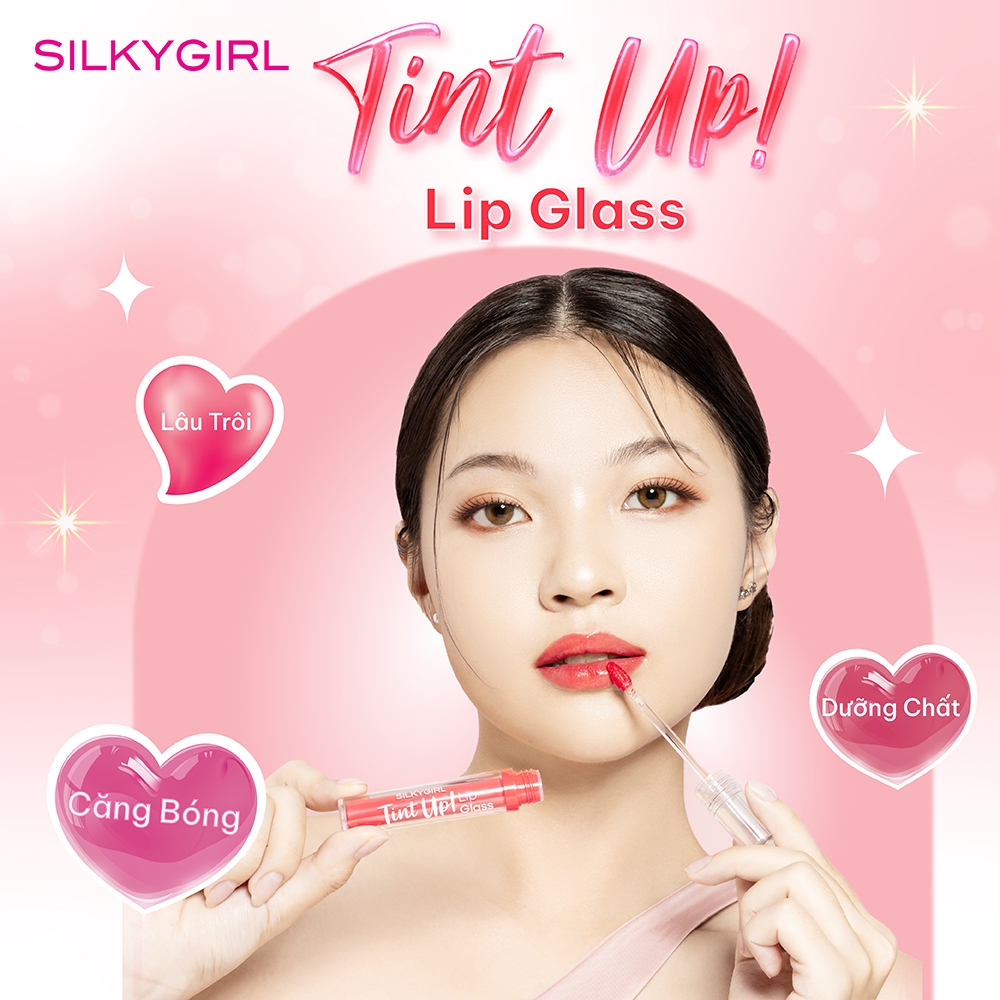 Ảnh Son Bóng Silkygirl Tint Up Lip Glass căng bóng mọng nước dưỡng ẩm lâu trôi 3g 2