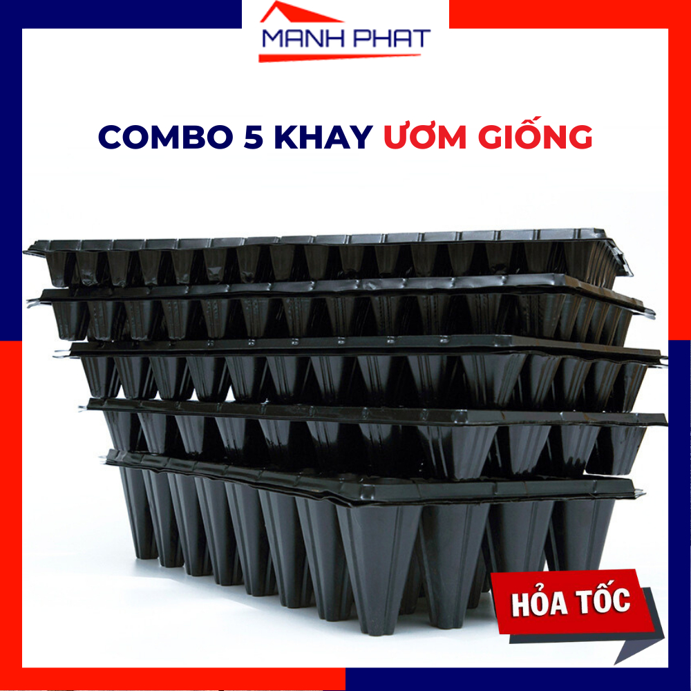 Set 5 khay nhựa ươm cây vỉ ươm hạt giống 32 lỗ 72 lỗ 105 lỗ 128 lỗ 200 ...