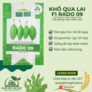 Hạt Giống Khổ Qua Lai F1 RADO 09 (Gói 2g~10 Hạt) Rạng Đông, Trái Ngắn, Cây Chịu Nhiệt Tốt, Quanh Năm