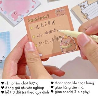 Giấy Note Cute Capybara 50 Tờ Đánh Dấu Trang Ghi Chú Nhớ Đồ Dùng Học Tập Timo VPK89