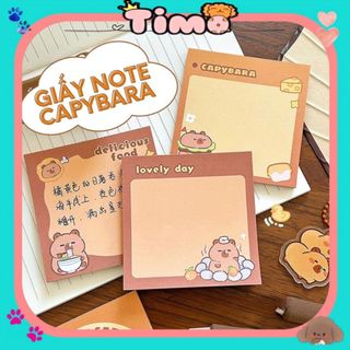 Giấy Note Cute Capybara 50 Tờ Đánh Dấu Trang Ghi Chú Nhớ Đồ Dùng Học Tập Timo VPK89