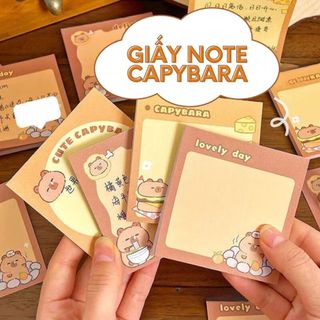 Giấy Note Cute Capybara 50 Tờ Đánh Dấu Trang Ghi Chú Nhớ Đồ Dùng Học Tập Timo VPK89