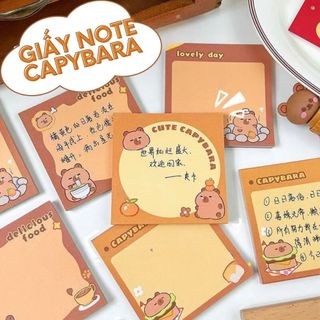 Giấy Note Cute Capybara 50 Tờ Đánh Dấu Trang Ghi Chú Nhớ Đồ Dùng Học Tập Timo VPK89