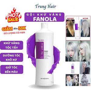 Dầu gội tím FANOLA NO YELLOW, dầu gội khử vàng và giữ màu dành cho tóc tẩy | Trunghair