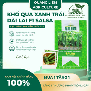 Hạt Giống Khổ Qua Xanh Trái Dài Salsa RADO (Gói 5 Hạt) Rạng Đông, Trồng Quanh Năm, Trái Sai