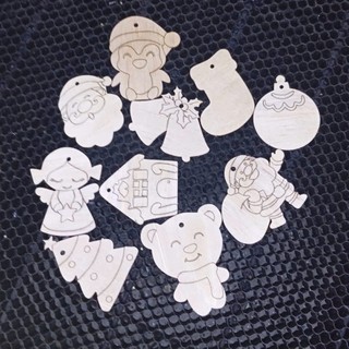 SET 10 Hình Gỗ Tô Màu Trang Trí Giáng Sinh 2025 - Hình Gỗ Trang Trí Cây Thông Noel - Quà Giáng Sinh
