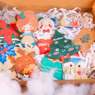 SET 10 Hình Gỗ Tô Màu Trang Trí Giáng Sinh 2025 - Hình Gỗ Trang Trí Cây Thông Noel - Quà Giáng Sinh
