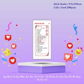 Menu Thực Đơn Đám Cưới, Menu Tiệc