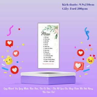 Menu Thực Đơn Đám Cưới, Menu Tiệc