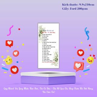 Menu Thực Đơn Đám Cưới, Menu Tiệc