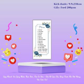 Menu Thực Đơn Đám Cưới, Menu Tiệc