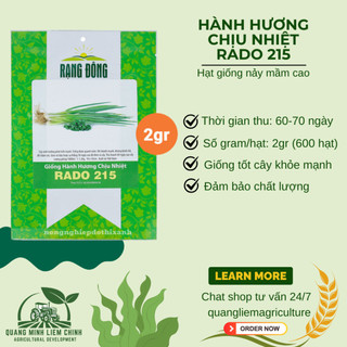 Hạt Giống Hành Hương Chịu Nhiệt RADO 215 (Gói 2g~600 Hạt) Rạng Đông Sinh Trưởng Mạnh Trồng Quanh Năm
