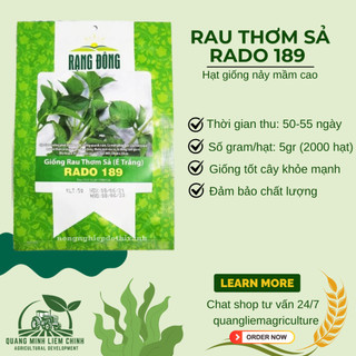 Hạt Giống Rau Thơm Sả (É Trắng) RADO 189 (Gói 5g~2000 Hạt) Rạng Đông, Sinh Trưởng Khỏe, Quanh Năm