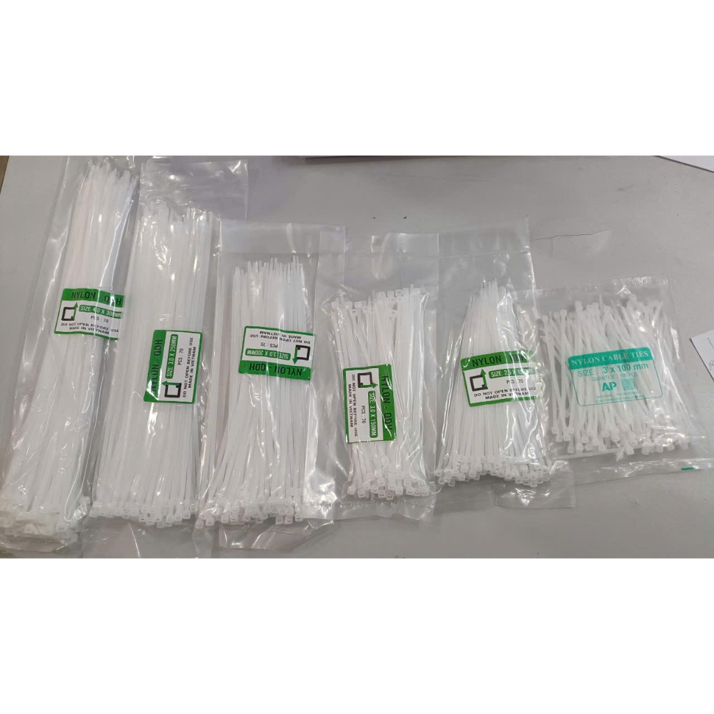 Dây rút nhựa 10cm, 15cm, 20cm, 25cm, 30cm, 70 sợi/ bịch, dây thít nhựa ...
