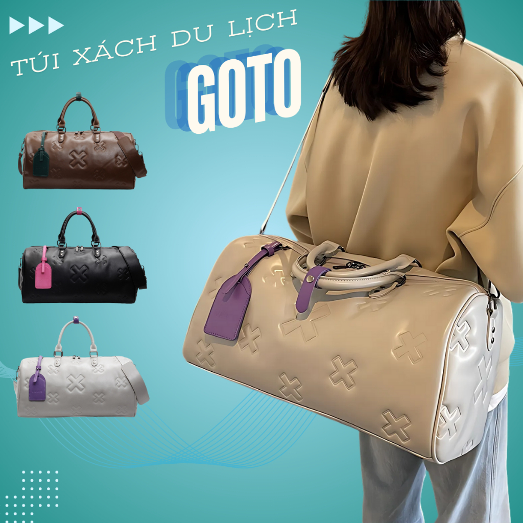 Túi du lịch cao cấp GOTO túi trống đeo chéo đựng quần áo tập gym có ...