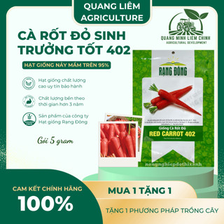 Hạt giống Cà Rốt Đỏ Red Carot 402 (5gram~1200 hạt) dễ chăm sóc, trồng quanh năm, củ to, dài
