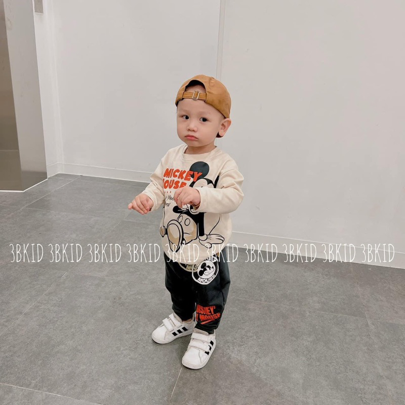 [MD167] Set bộ thun dài tay hoạ tiết mickey cho bé trai