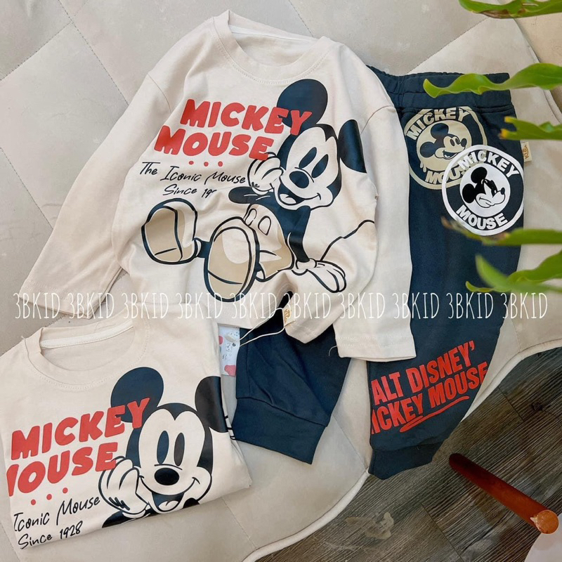 [MD167] Set bộ thun dài tay hoạ tiết mickey cho bé trai