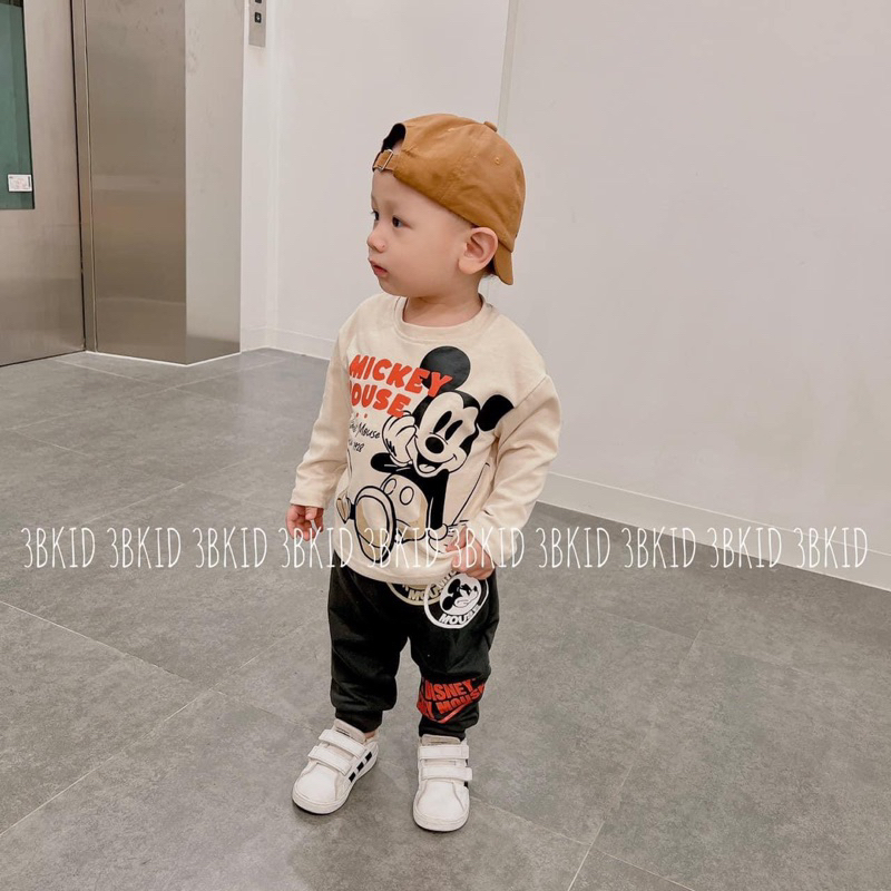 [MD167] Set bộ thun dài tay hoạ tiết mickey cho bé trai