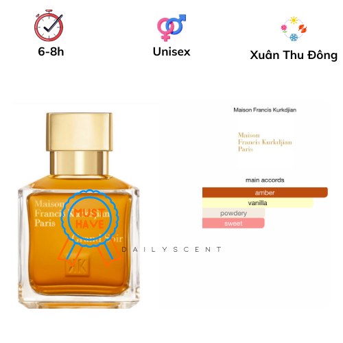 Grand Soir 70ml MFK| Nước hoa Unisex| Nước hoa mùa đông| Nước hoa niche| Dailyscent