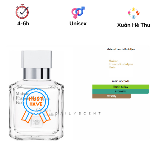 Nước hoa Gentle Fluidity Silver 70ml MFK| Nước hoa nam| Nước hoa mùa nóng| Nước hoa niche| Dailyscent