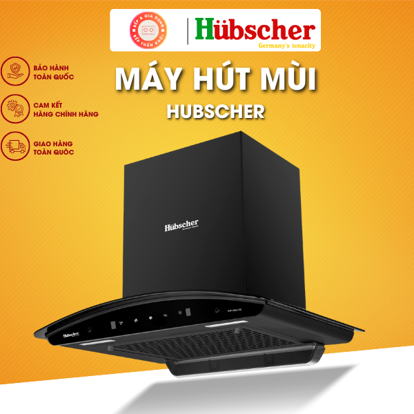 Máy Hút Mùi Kính Cong Hubscher 2263, Cảm ứng, Cảm biến vẫy tay, Lực ...
