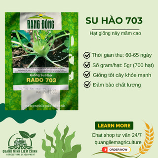 Hạt Giống Su Hào Rado 703 (Gói 5g ~700 Hạt) Rạng Đông, Chịu Nhiệt Tốt, Củ To Tròn, Ngọt