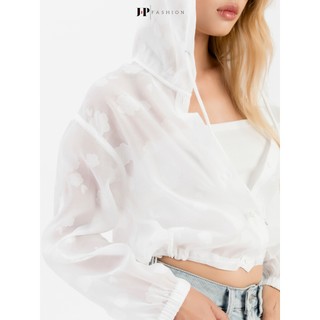 Áo Khoác Mỏng Nữ JP FASHION Có Nón Vải Voan, Áo Khoác Nữ Tay Dài Trong Suốt 10710483