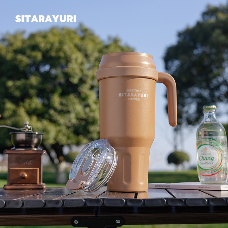 Ảnh Cốc giữ nhiệt nam nữ LEVIKA dung tích lớn 1400ML có tay cầm 3