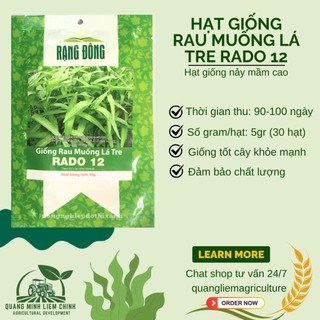 Hạt giống Rau Muống Lá Tre Rado 12 (50gram~1200 hạt) dễ trồng, năng suất cao, trồng quanh năm